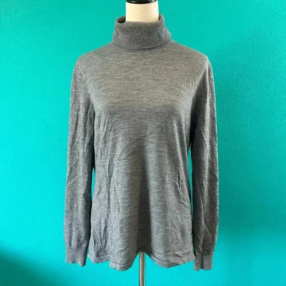 Charter Club Merino Wool Turtle Neck Pullover Sweater Cabincore Lounge Size XL